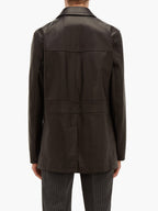 Men Brown Long Leather Jacket