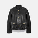 Women's Black Biker Aviator  Sheepskin Shearling Leather Jacket