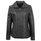 Womens Classic Zip Fastening Leather Jacket Julia Black