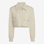 Women's White RAF Aviator  Sheepskin Shearling  Leather Bomber Jacket