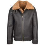 Mens Top Gun Style Sheepskin Jacket Oscar Brown Ginger