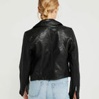 Women black  Biker Leather Jacket