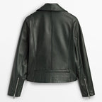 Women black Biker Leather Jacket