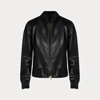 Women’s Faux Black Bomber Leather Jacket