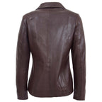 Womens Classic Zip Fastening Leather Jacket Julia Brown