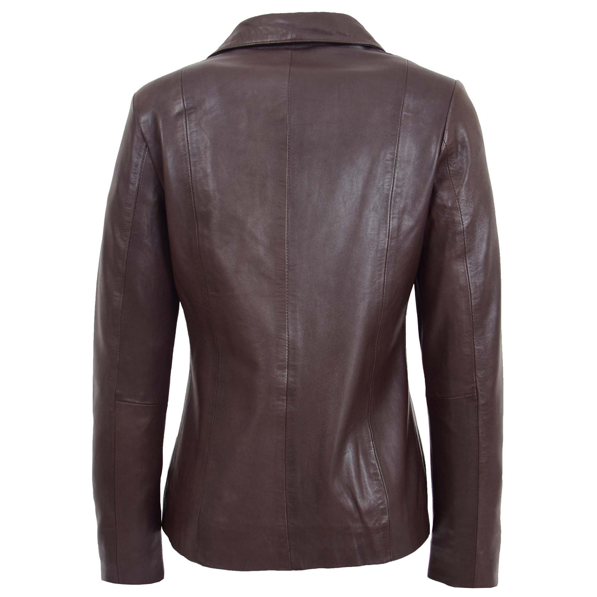Womens Classic Zip Fastening Leather Jacket Julia Brown