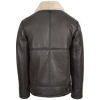 Mens Top Gun Style Sheepskin Jacket Oscar Brown White