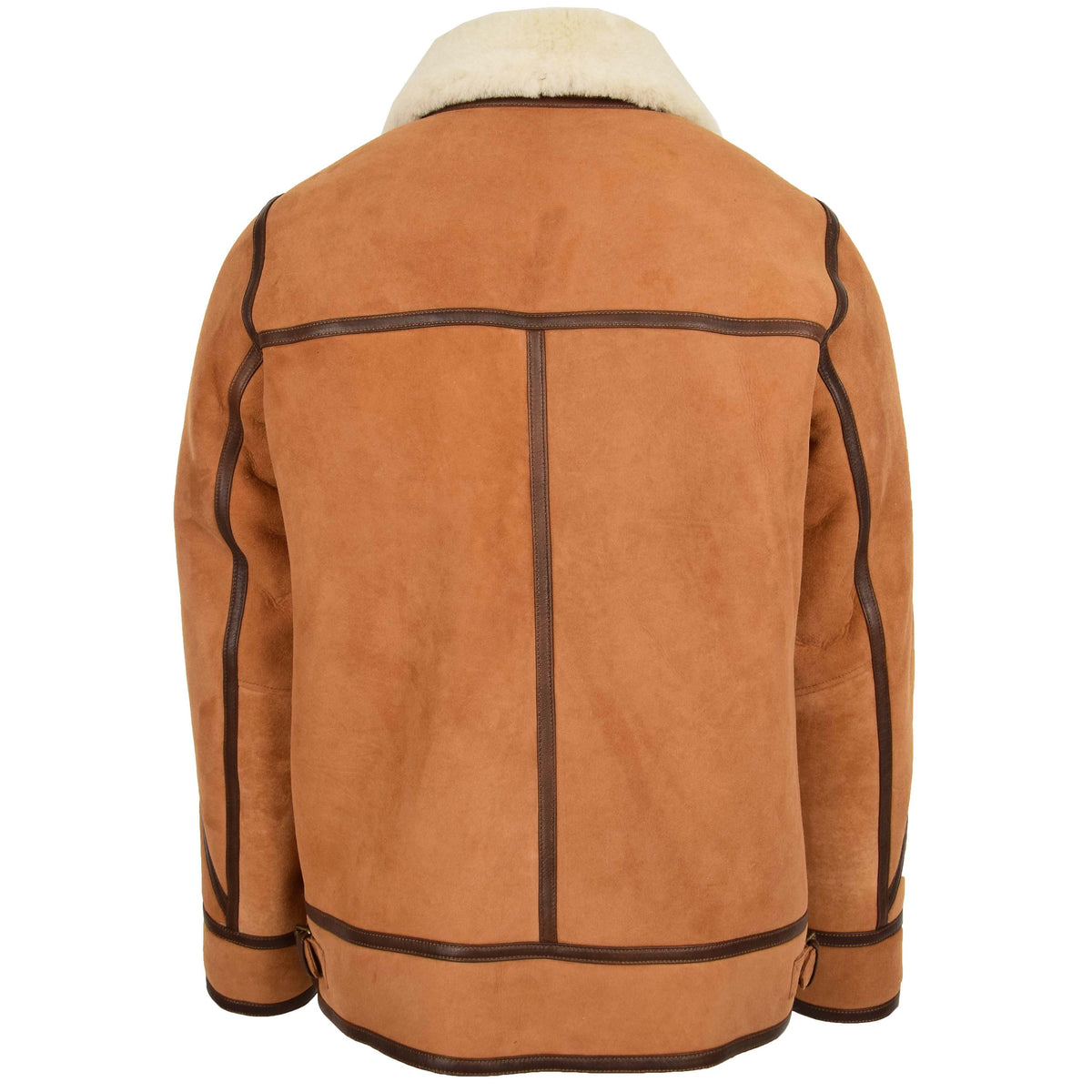 Mens Classic Top Gun Sheepskin B3 Jacket Dean Tan White