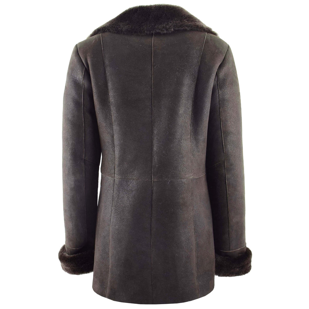 Womens Sheepskin Classic Mac Coat Tammy Brown