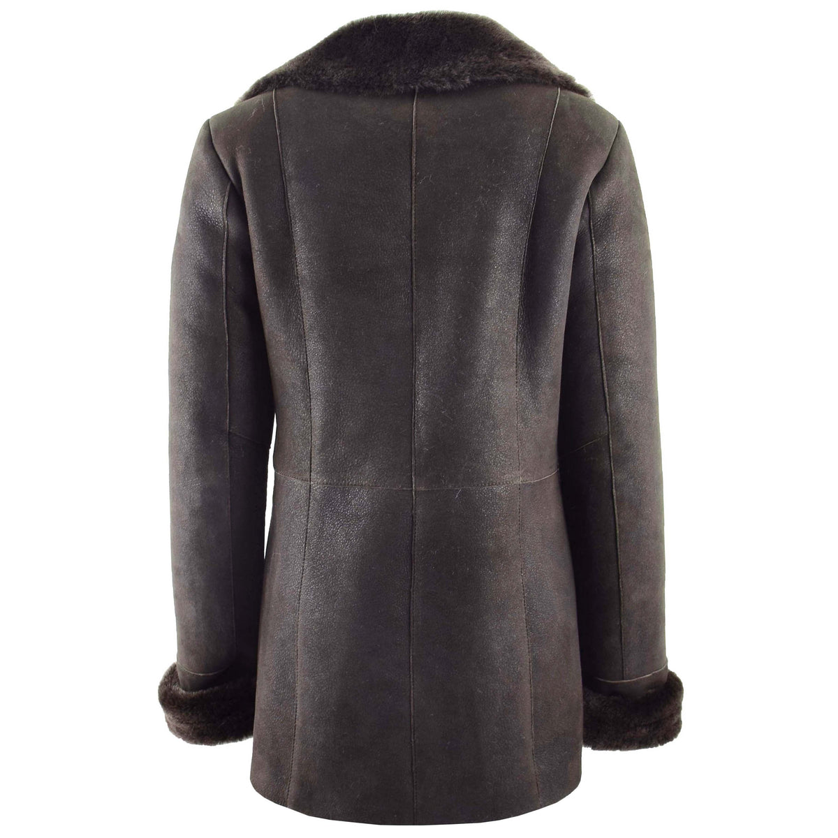 Womens Sheepskin Classic Mac Coat Tammy Brown