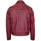 Mens Leather Lee Rider Casual Jacket Terry Burgundy
