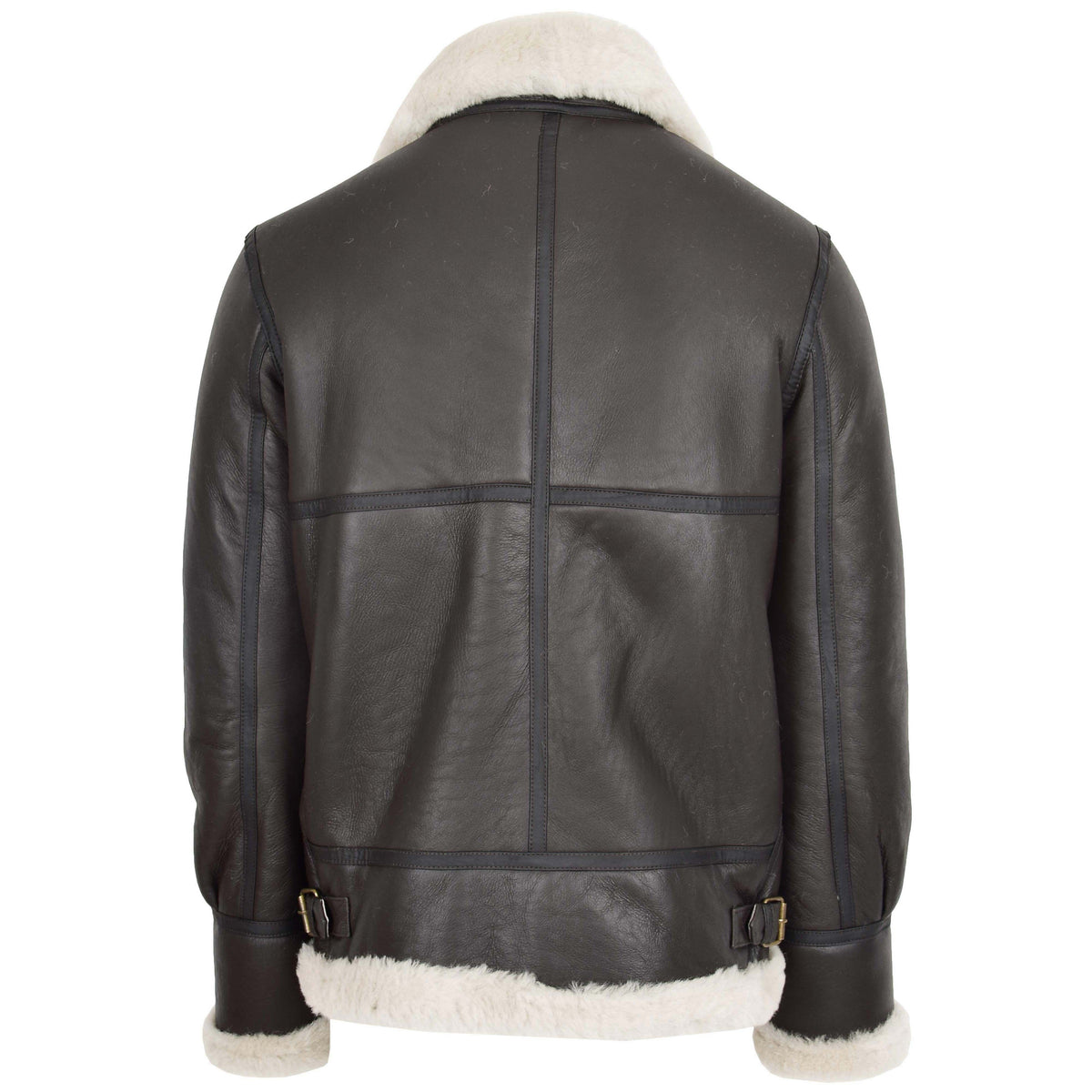 Men's Classic B3 Original Sheepskin Jacket Brown White