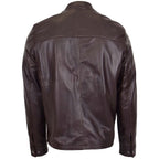Mens Leather Standing Collar Jacket Paul Brown