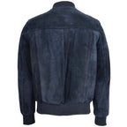 Mens Suede Bomber Varsity Jacket Reg Blue