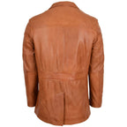 Mens Leather Classic Reefer Jacket Thrill Tan