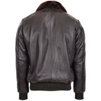 Mens Leather Bomber Jacket G-1 Aviator Style Jarrod Brown
