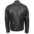 Mens Leather Vintage Biker Jacket Colin Dark Brown