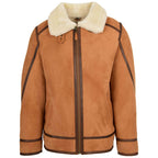 Mens Classic Top Gun Sheepskin B3 Jacket Dean Tan White