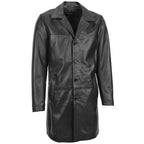 Mens Leather 3/4 Length Coat Jimmy Black