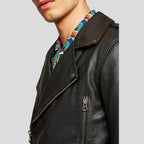 Aydan Black Motorcycle Leather Jacket