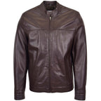 Mens Leather Standing Collar Jacket Paul Brown