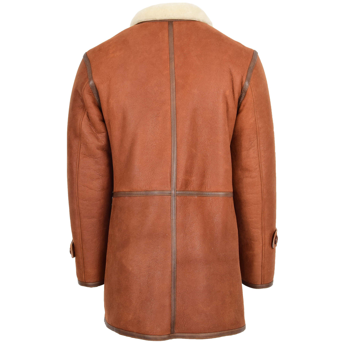 Mens Real Sheepskin Duffle Hooded Coat Vincent Whiskey