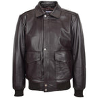 Mens Leather Bomber Jacket G-1 Aviator Style Jarrod Brown
