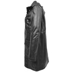 Womens 3/4 Length Leather Duffle Coat Kyra Black