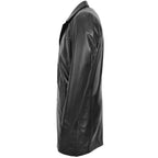 Mens Leather 3/4 Length Coat Jimmy Black
