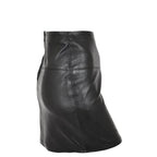 Ladies Leather 16inch Mini Length Pencil Skirt SKT5 Black