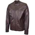 Mens Leather Standing Collar Jacket Paul Brown