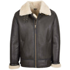 Mens Top Gun Style Sheepskin Jacket Oscar Brown White