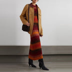 Women's Camel Suede Shearling With Classic Flap Pockets Leather Shirt