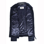 Mens Real Goat Suede Jacket Classic Zip Box Style Larry Navy