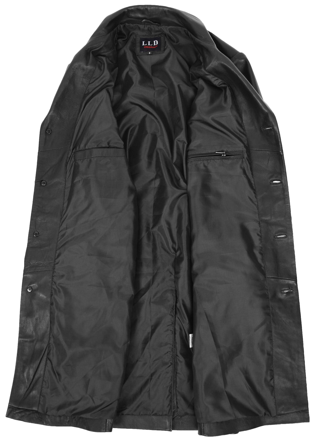 Mens Leather 3/4 Length Coat Jimmy Black