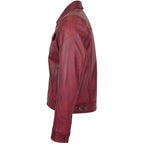 Mens Leather Lee Rider Casual Jacket Terry Burgundy