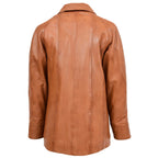 Womens Leather Coat with Hoodie Jane Tan