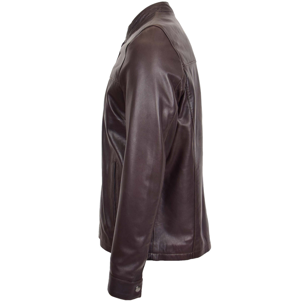 Mens Leather Standing Collar Jacket Paul Brown