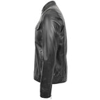 Mens Casual Biker Leather Jacket Jaime Black
