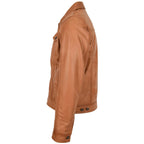 Mens Leather Lee Rider Casual Jacket Terry Tan