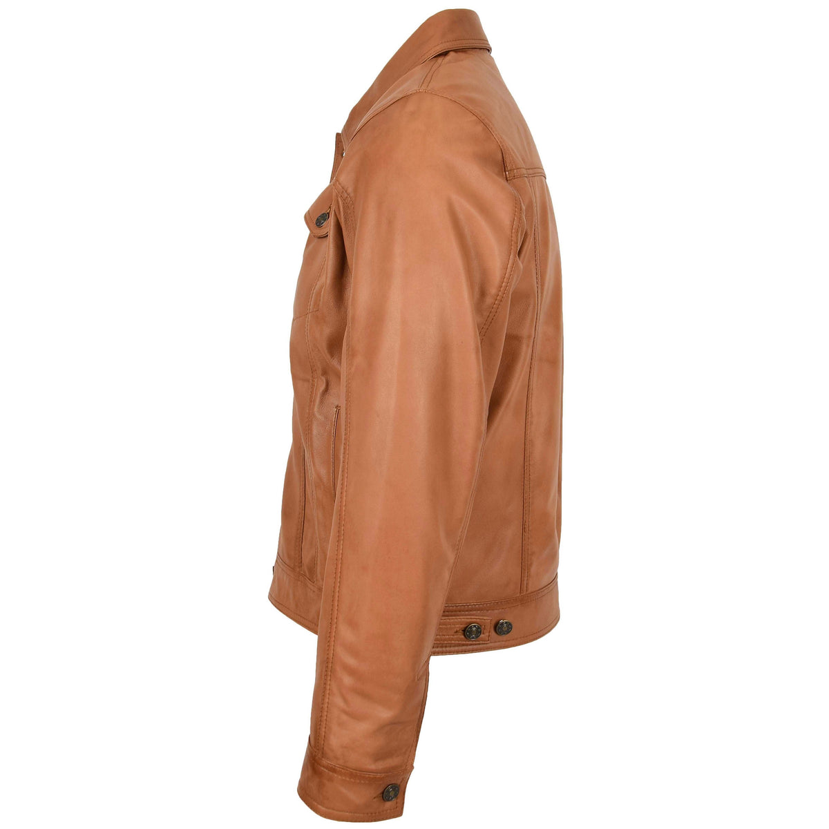Mens Leather Lee Rider Casual Jacket Terry Tan