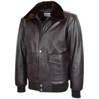 Mens Leather Bomber Jacket G-1 Aviator Style Jarrod Brown
