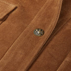New Women's Brown Buttery Soft Suede Leather Shirt