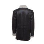 Jozef's 3/4 length brown shearling buttoned coat