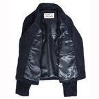 Women's Genuine Goat Suede Biker Jacket Lola Navy Blue