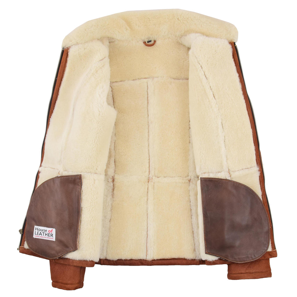 Womens Sheepskin Mid Length Coat Scarlett Whiskey