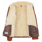 Womens Sheepskin Mid Length Coat Scarlett Whiskey