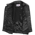 Mens Leather Lee Rider Casual Jacket Terry Black