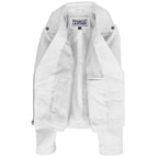 Womens Soft Leather Cross Zip Biker Jacket Lola White