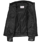 Men's Standing Collar Leather Jacket Tony Black